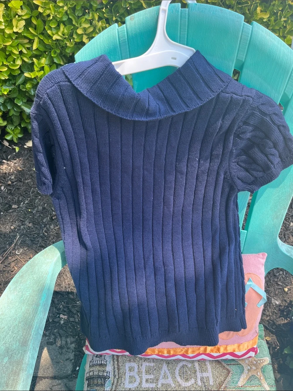 wild fable Navy Cable-Knit Polo with Chest Pocket